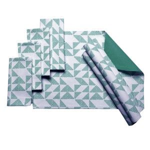 J.Elliot Set of 8 Cotton Napery Set Pippa Teal