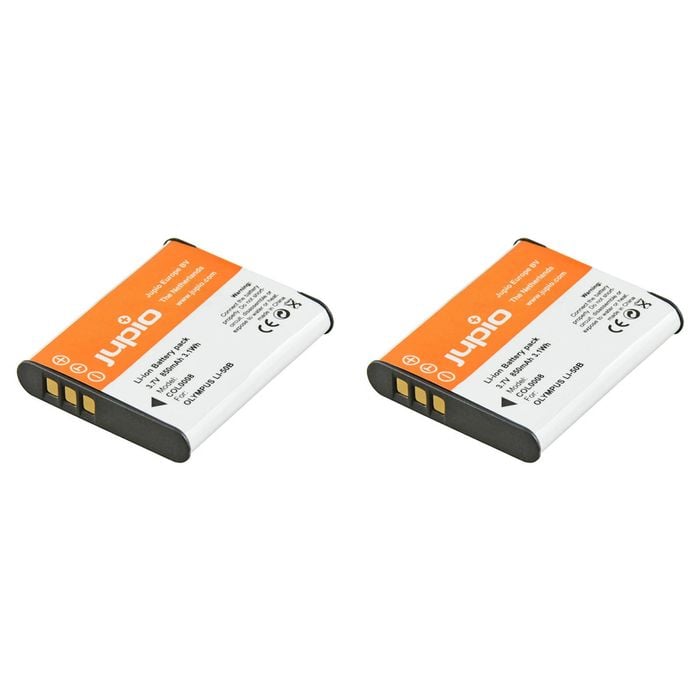 2PK Jupio Li-Ion 3.7V 850mAh Rechargeable Battery For Olympus Li-50B Camera