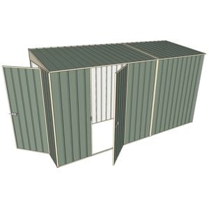 Build-A-Shed 1.2 x 3.7 x 2.0m Skillion Single Hinged Side Door Shed - Green