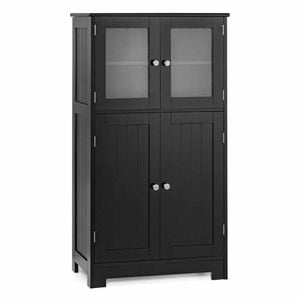 Costway 4 Doors Kitchen Storage Cabinet Organizer Black