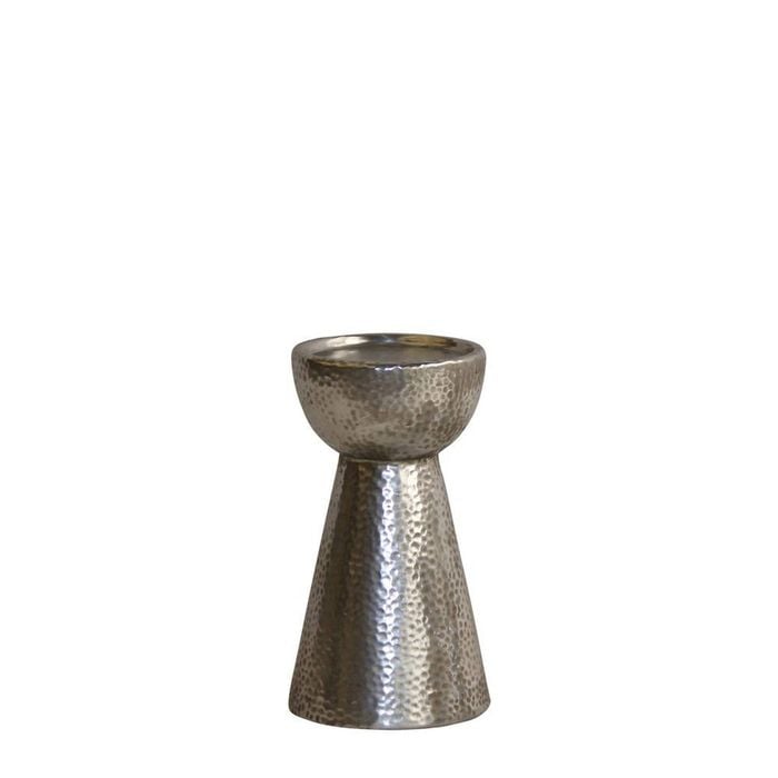 Belle Queenie Stoneware Candle Stick Holder 25cm - Silver