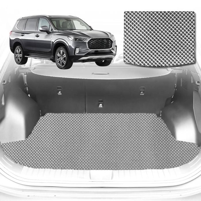 6D Diamond Car Boot Mat for LDV D90 2017-Current-Cargo Mat-Grey-Outback GT
