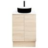 CIBO 600mm Coast Veneer Nordic Full Height Bathroom Vanity With Black And White Basin