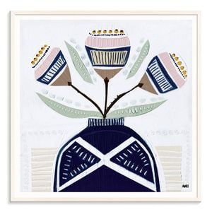 Artist Lane "3 Banksias " by Ani Ipradjian - 61x61cm White Framed Print
