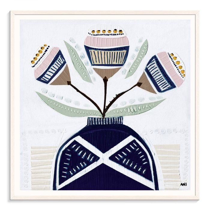 Artist Lane "3 Banksias " by Ani Ipradjian - 61x61cm White Framed Print
