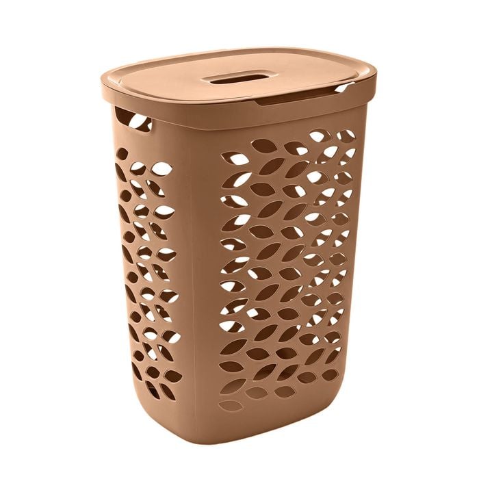 EzyStorage 62.5L Toasted Coconut Fleur Laundry Hamper With Lid