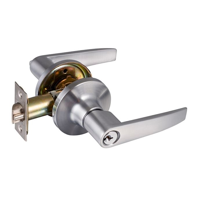 Schlage Satin Chrome Regent Series Jupiter Entrance Leverset