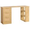 Alfordson Computer Desk Rattan Study Table Oak