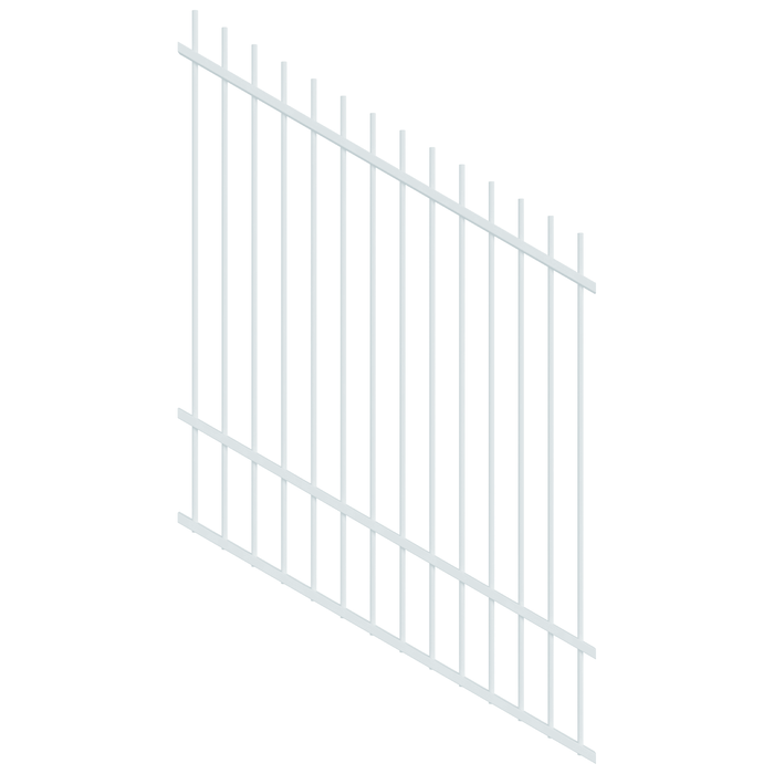 ProtectorAl 0350-1200W x 1500H Pearl White Picket Top Pool Fence Panel Raked 16-30º