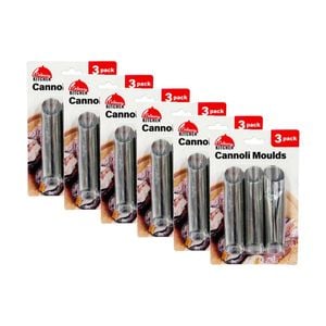 6x 3pc Braz Stainless Steel Cannoli Moulds Set Baking Accessory Silver