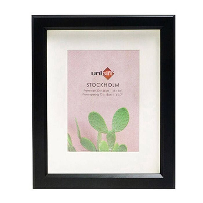 Unigift Stockholm Wooden/Glass Picture Photo Frame 8x10in 20x25cm Black