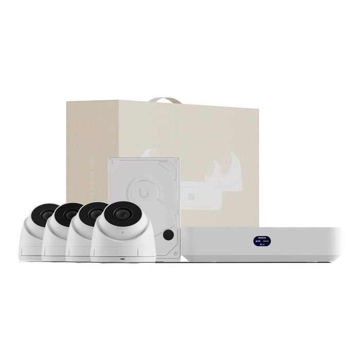 Ubiquiti Network Video Recorder Instant Kit, Compact Unifi Protect Nvr Kit, (1)unifi Protect Nvr Instant, (4)g5 Turret Ultra Cam