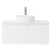 CIBO 900mm White Ripple Wall Hung Bathroom Vanity With White Countertop Basin