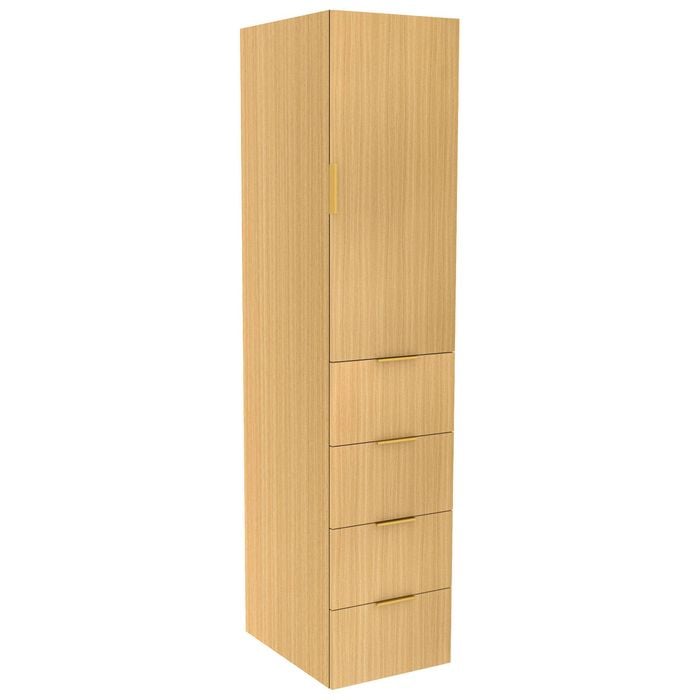 Lugna 2048 x 450 x 580mm Sand Hanging 4 Drawers Right Hinged Door Storage Cabinet