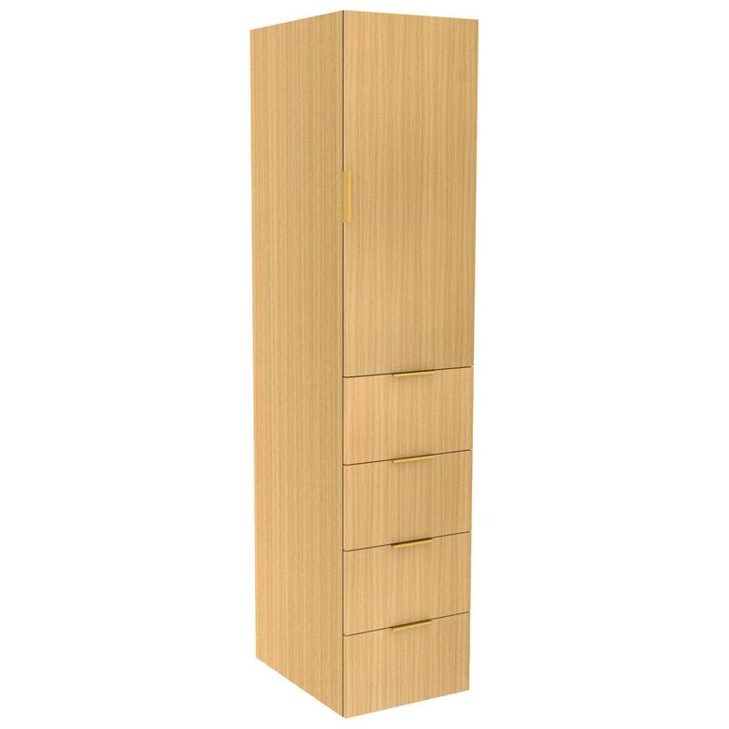 Lugna 2048 x 450 x 580mm Sand Hanging 4 Drawers Right Hinged Door Storage Cabinet