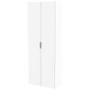 Lugna 2048 x 750 x 380mm White 3 Shelf 3 Drawers Double Door Storage Cabinet - White