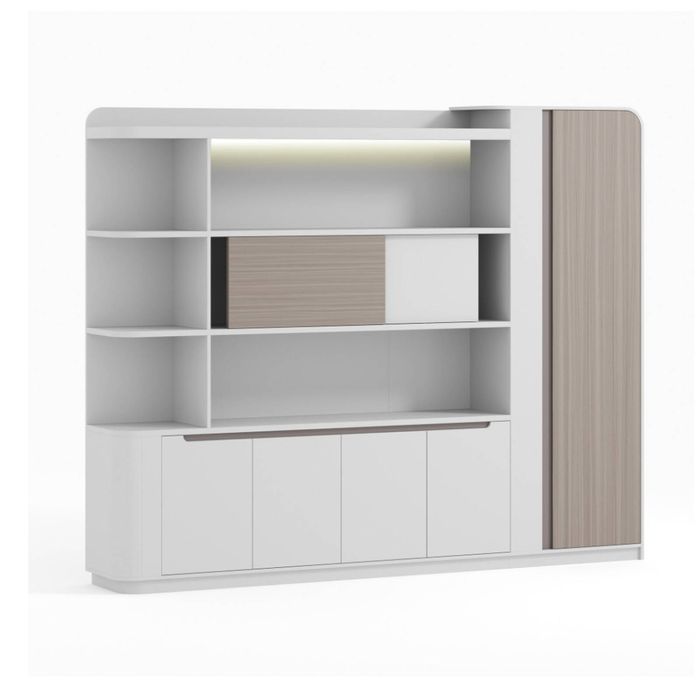 Modern Furniture LUSH Display Unit 261.5cm - White & Taupe