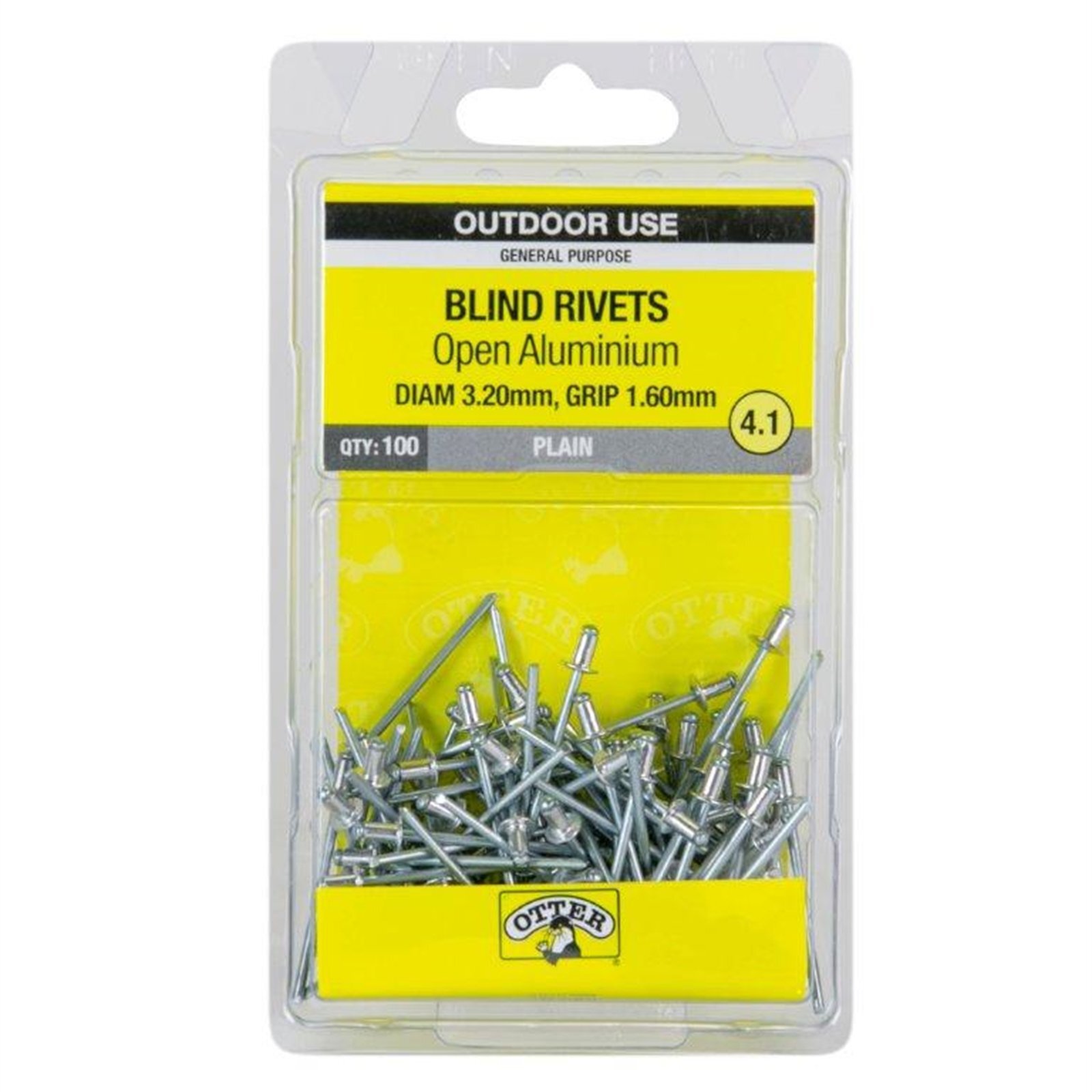 Otter 4.8 x 9.6mm Open Aluminium Blind Rivets - 100 Pack thumbnail 2