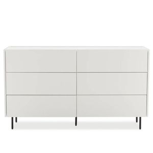 Big Lot 140cm White Emerson 6 Drawer Dresser