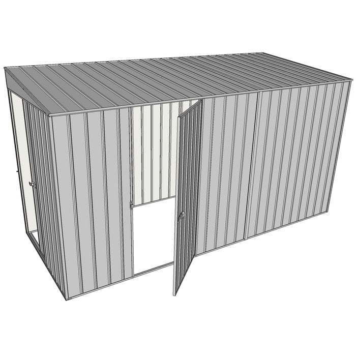 Build-a-Shed 1.5 x 3.7 x 2m Single Hinged Side Door Skillion Shed - Zinc