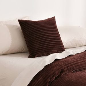 Dreamaker Embossed Fleece Cushion Chocolate 45x45cm