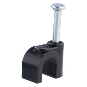DETA 6mm Round Cable Clips - 20 Pack - Black