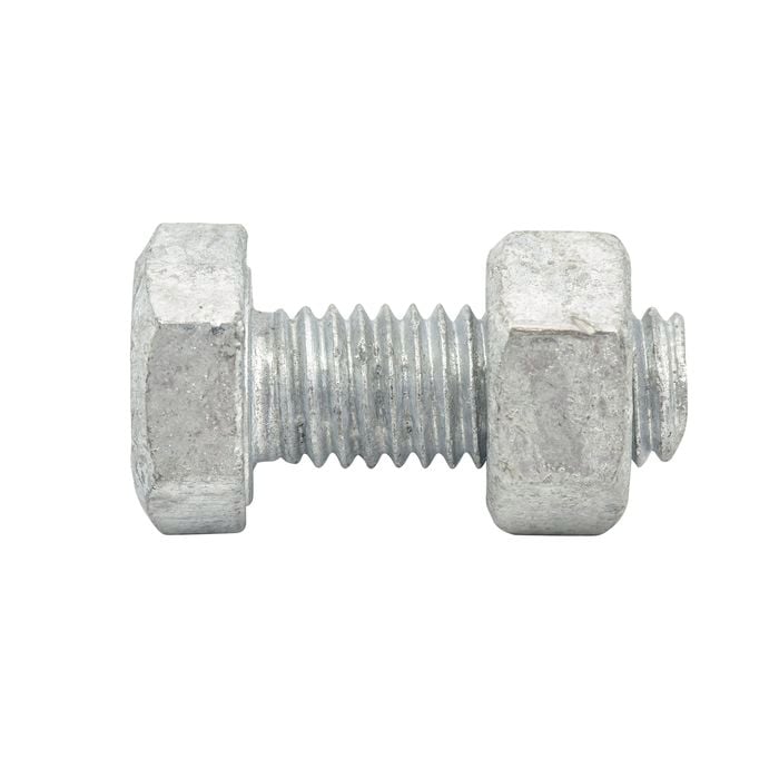 Zenith M8 x 20mm Hot Dipped Galvanised Hex Head Bolt And Nut - Each