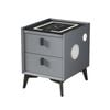 Oikiture Smart Bedside Table Wireless Charging LED Lights 2 Drawers