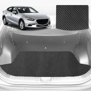6D Diamond Car Boot Mat for Mazda 3 (BM BN)2014-2018-Cargo Mat-Black-Outback GT