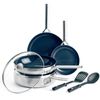 7pc Blue Diamond Cookware Set S/S Ceramic Coating Non-Stick Cooking Pan Silver