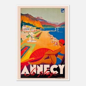 Galrie Annecy France Vintage Travel Poster - Captivating Art for Your Home Decor, Poster Only, A2 42 x 60cm (16 x 24inch)