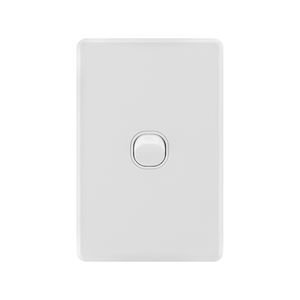DETA White Gloss S-Line Single Vertical Wall Switch - Gloss White