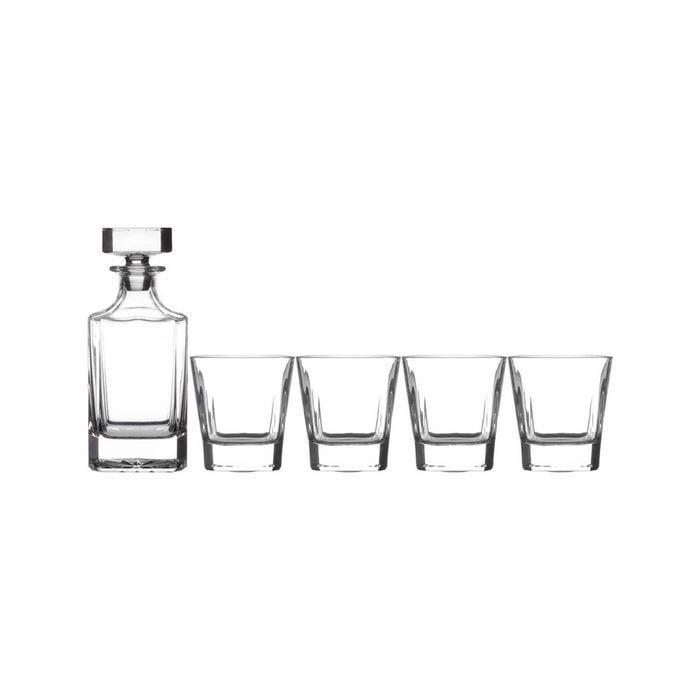 5pc Maxwell & Williams Diamante 750ml Decanter & Whisky Glasses Set - Clear