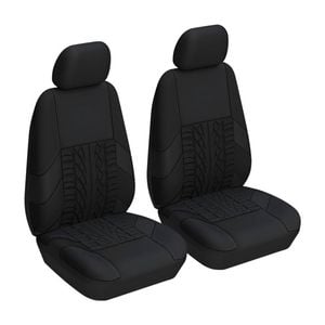 Catzon Car Seat Covers Front Seat Universal Airbag Compatible Protector-Black
