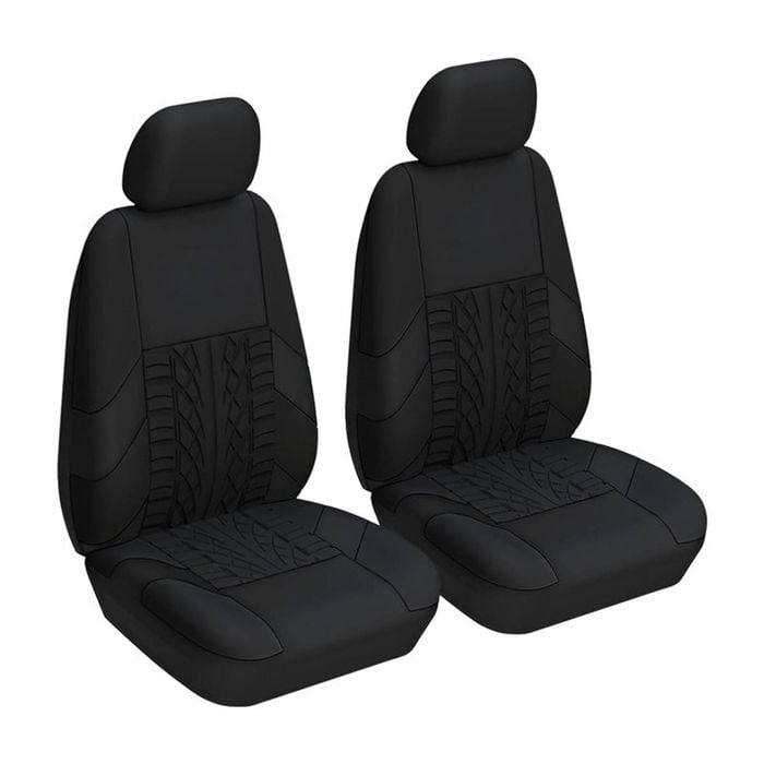 Catzon Car Seat Covers Front Seat Universal Airbag Compatible Protector-Black