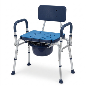 Altus Summit Extra Wide Shower Chair with Padded Commode Seat - Blue