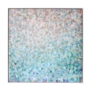Lvd Hand-finished Framed Canvas Abstract Block Print Hanging Decor 100x100cm