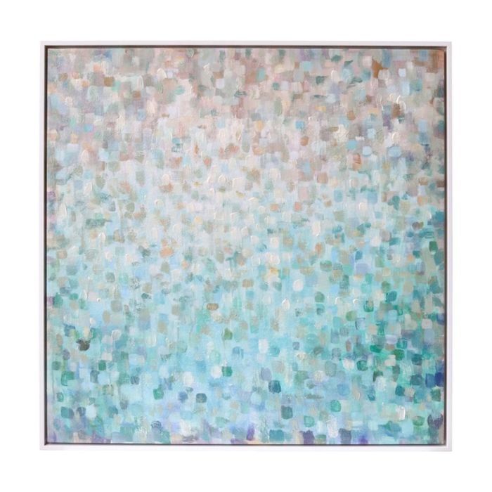 Lvd Hand-finished Framed Canvas Abstract Block Print Hanging Decor 100x100cm