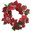 LVD Wreath Poinsettia Decorative Sculpture Ornament Hanging Home/Lounge Decor