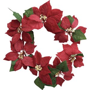 LVD Wreath Poinsettia Decorative Sculpture Ornament Hanging Home/Lounge Decor