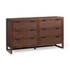 Teamson Home Hatteras Dresser with 6 Rattan Inset Panel Drawers, Walnut