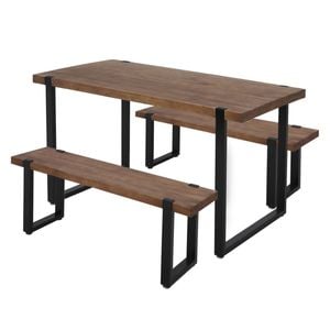 Levede Industrial Dining Table and 2pcs Chairs Set