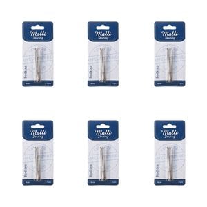 6x 2pc Malli Sewing Metal Fabric Threading Sewing Bodkins Tool 8cm Silver