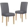ALFORDSON Set of 2 Dining Chair Cafe Kitchen Lounge Padded High-Back Wood Fabric Grey