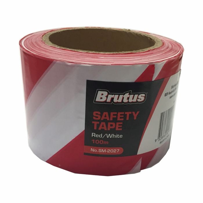 Brutus 75mm x 100m Red And White Safety Tape