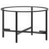 vidaXL Tea Table Black and Transparent Tempered Glass Sofa Coffee Centre Table