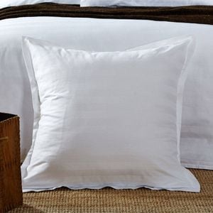 CottonMore A Pair of 500TC 100% cotton Striped European Pillow Cover 65x65+2cm White