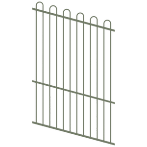 ProtectorAl 0350-1200W x 1800H Pale Eucalypt Loop Top Pool Fence Panel Raked Up to 15º