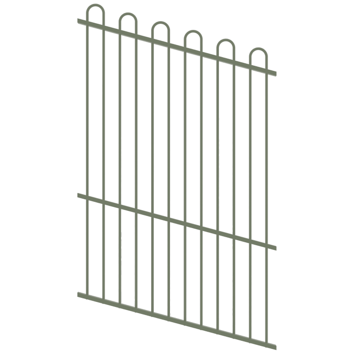 ProtectorAl 0350-1200W x 1800H Pale Eucalypt Loop Top Pool Fence Panel Raked Up to 15º