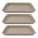 3PK Urban Kitchen Rose Gold Baking Tray Quality Kitchenware 32x22cm